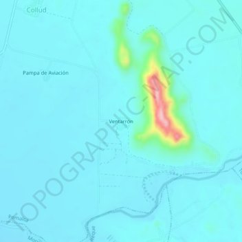 Carte topographique Ventarrón, altitude, relief