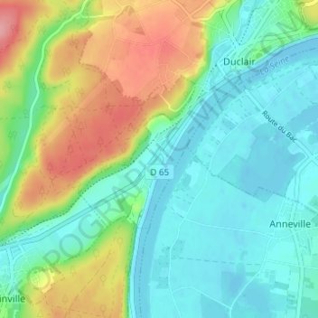 Carte topographique Hameau de Saint-Paul, altitude, relief
