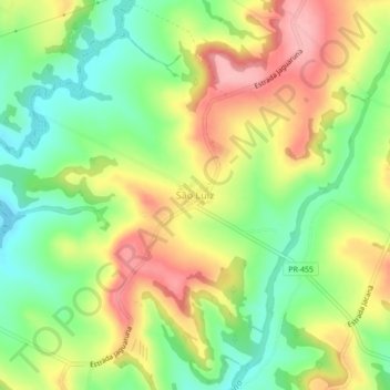 Carte topographique São Luiz, altitude, relief