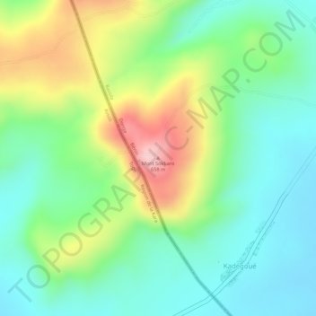 Carte topographique Mont Sokbaro, altitude, relief