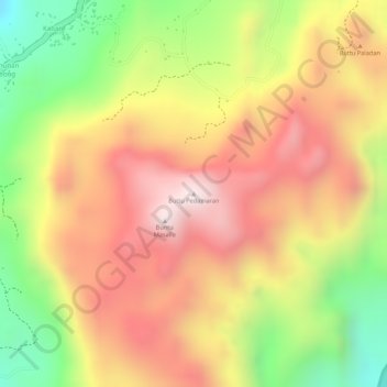 Carte topographique Buttu Pedamaran, altitude, relief