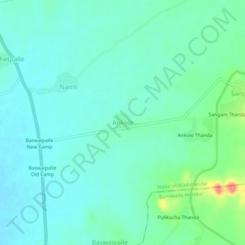 Carte topographique Ankole, altitude, relief