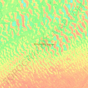 Carte topographique Moussoro, altitude, relief
