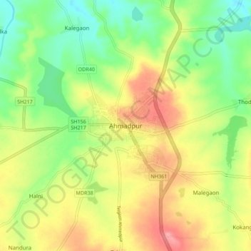 Carte topographique Ahmadpur, altitude, relief