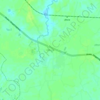 Carte topographique Shafipur, altitude, relief