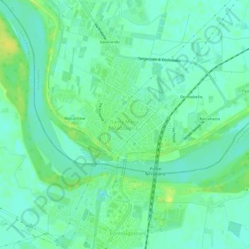 Carte topographique Santa Maria Maddalena, altitude, relief