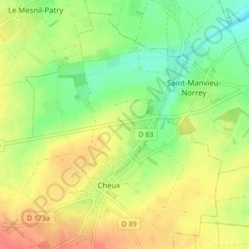 Carte topographique La Guinguette, altitude, relief