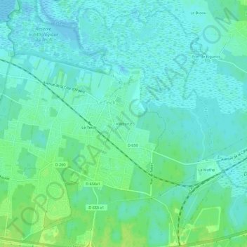 Carte topographique Villetorte, altitude, relief