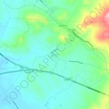 Carte topographique Dattilo, altitude, relief