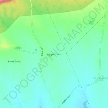 Carte topographique Sirjapur Tanda, altitude, relief