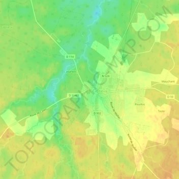 Carte topographique Jambon, altitude, relief