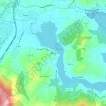 Carte topographique Villafría, altitude, relief