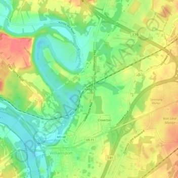 Carte topographique Kemps, altitude, relief