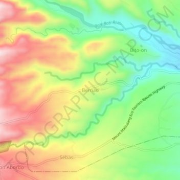 Carte topographique Bernad, altitude, relief