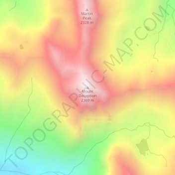 Carte topographique Mount Deception, altitude, relief