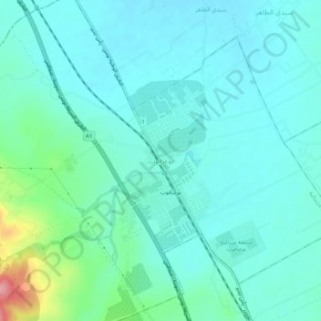 Carte topographique Bou Argoub, altitude, relief