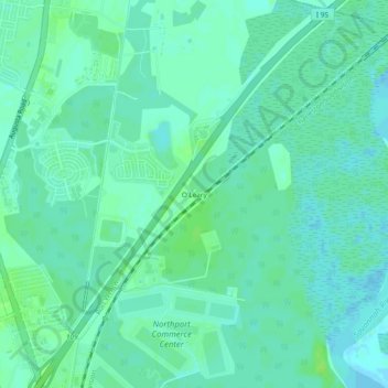 Carte topographique O'Leary, altitude, relief