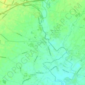 Carte topographique Francenigo, altitude, relief