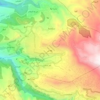 Carte topographique Ehden, altitude, relief