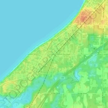 Carte topographique Union Pier, altitude, relief