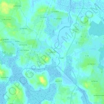 Carte topographique Le Perron, altitude, relief