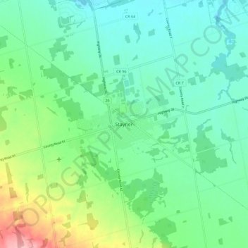 Carte topographique Stayner, altitude, relief