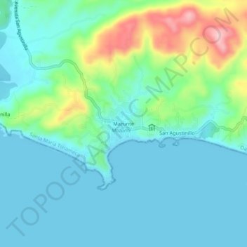 Carte topographique Mazunte, altitude, relief