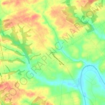 Carte topographique Caprivi, altitude, relief