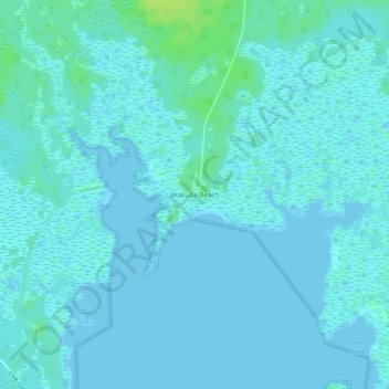 Carte topographique Wakulla Beach, altitude, relief