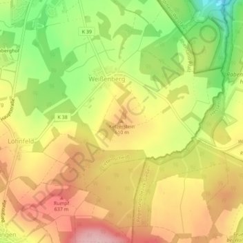 Carte topographique Ketzerstein, altitude, relief