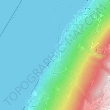 Carte topographique Marniga, altitude, relief