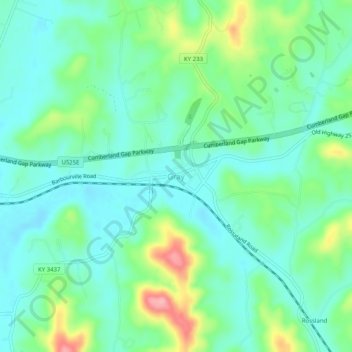 Carte topographique Gray, altitude, relief