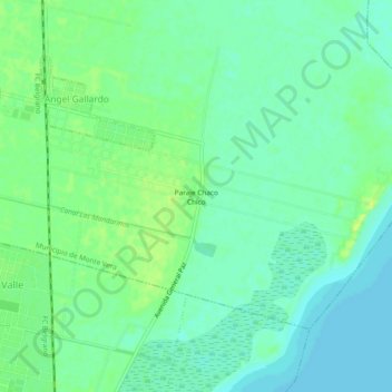 Carte topographique Paraje Chaco Chico, altitude, relief