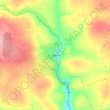 Carte topographique Lisgoold, altitude, relief