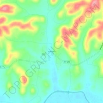 Carte topographique Prospect, altitude, relief