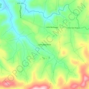 Carte topographique Linha Aparecida, altitude, relief