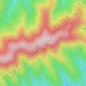 Carte topographique Flagpole Knob, altitude, relief