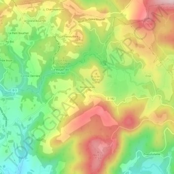 Carte topographique Remeniéras, altitude, relief