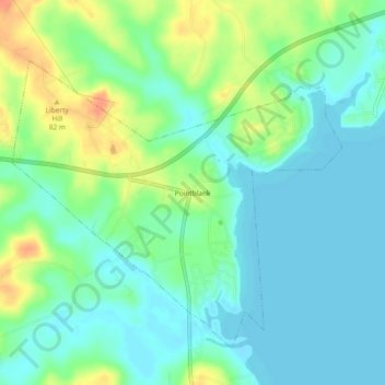 Carte topographique Pointblank, altitude, relief