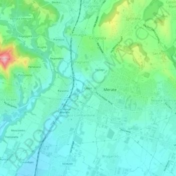 Carte topographique Ceppo, altitude, relief