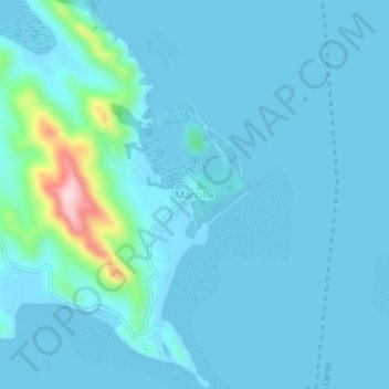 Carte topographique Marcilla, altitude, relief