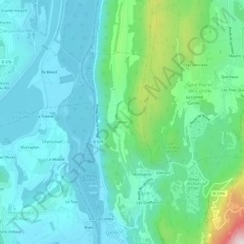 Carte topographique Vétrier, altitude, relief
