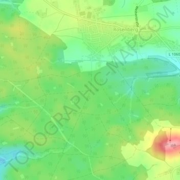 Carte topographique Glashau, altitude, relief