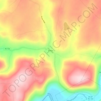 Carte topographique Estella, altitude, relief