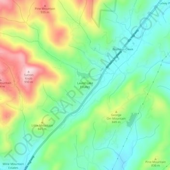 Carte topographique Laurel Lake Estates, altitude, relief
