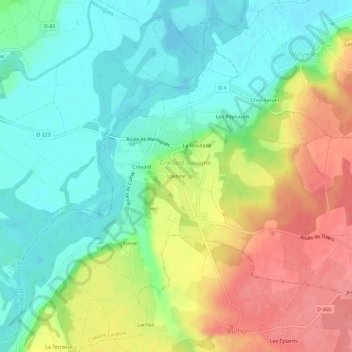Carte topographique Laveine, altitude, relief