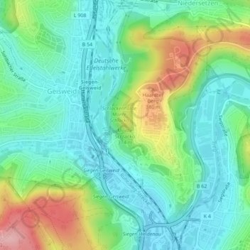 Carte topographique Monte Schlacko, altitude, relief