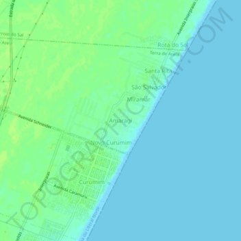 Carte topographique Amaragi, altitude, relief