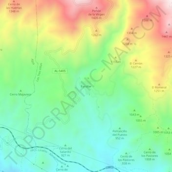 Carte topographique Escúllar, altitude, relief