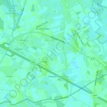 Carte topographique Springerlei, altitude, relief